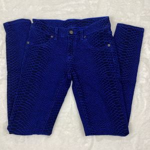 Carmar Cobalt Blue Snake Print Ankle Jeans